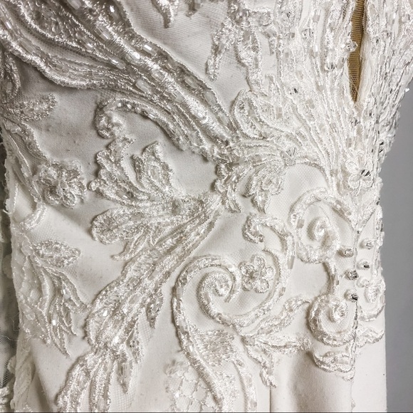 🦋🌙 MON CHERI x ENCHANTING | White Delicate Lace & Beaded Wedding Gown - Picture 13 of 15